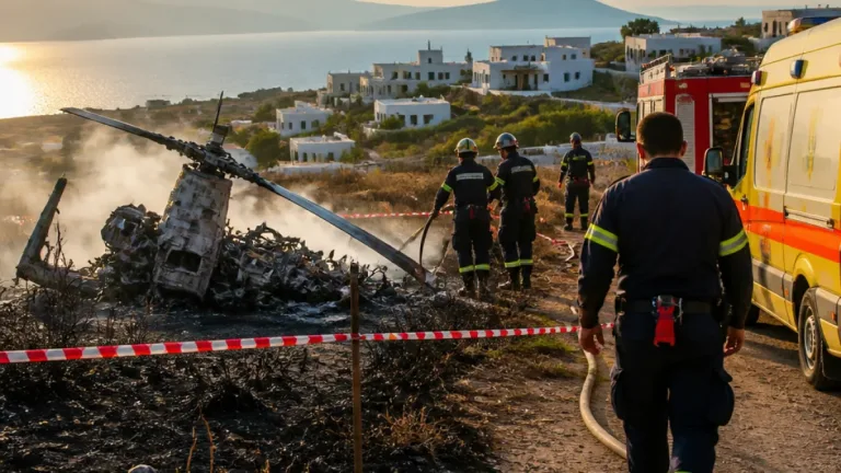 Τραγωδία στη Σίφνος: Συντριβή ελικοπτέρου κοντά στο ελικοδρόμιο — τρεις νεκροί