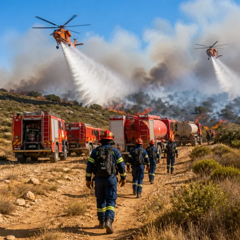 Πυρκαγιά σε χαμηλή βλάστηση στο Χώνος Λασιθίου — κινητοποίηση επίγειων και εναέριων μέσων