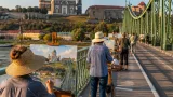Esztergom: a Mária Valéria hídon nyílt szabadtéri műterem az Art Week részeként