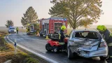 Személyautó hátulról ütközött fűnyíró traktorral a 5301-es úton Kalocsa és Halom között