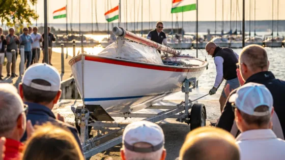 Balatonfüred ünnepel: hajón gördült be a világbajnok Vadnai Jonatán