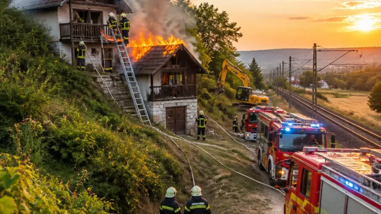 Egymás után három helyen csaptak fel a lángok Veszprém megyében, egy embert erkélyen keresztül mentettek ki