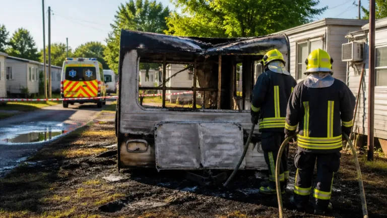 Hajdúszoboszló: egy ember megsérült, teljesen kiégett egy lakókocsi a Szőlőskertben