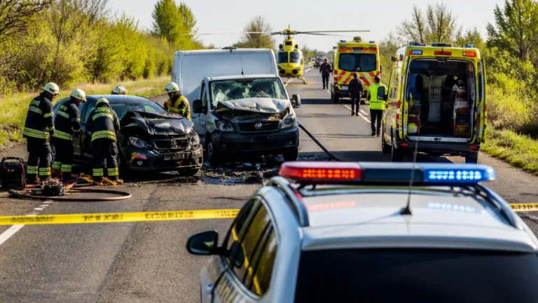 Halálos karambol a 41-es főúton Nyíregyháza mellett: egy ember meghalt, többen megsérültek