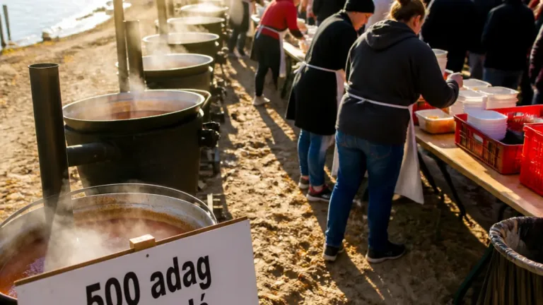 Kisapostag rekordot ért el: 500 adag halászlé készült a Duna-parti fesztiválon