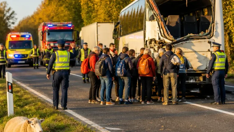 Kóbor juh után állt meg a busz, hátulról belerohant egy pótkocsis teherautó a 86-oson