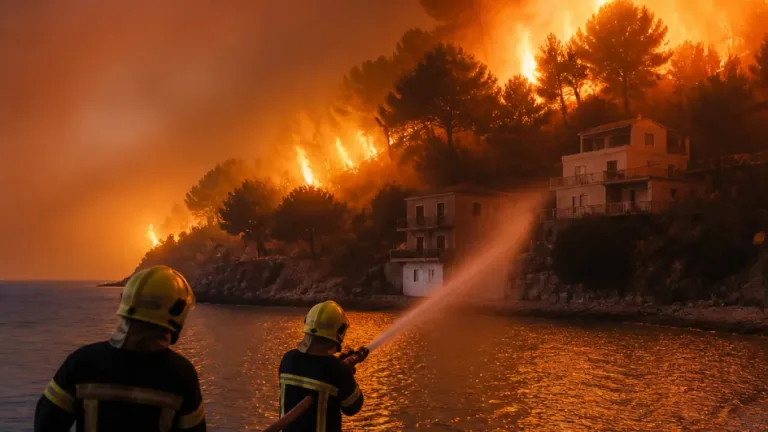 Lángok a dalmát szigeten: Dugi Otokon éjjel óta harcolnak a tűzoltók a házak védelméért
