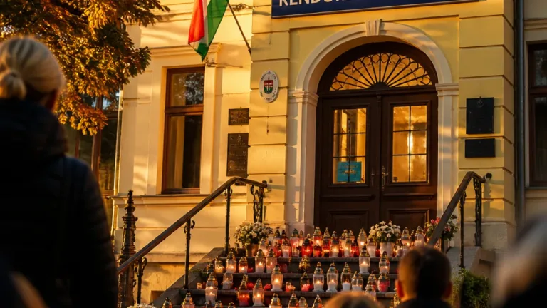 Megemlékezés Hódmezővásárhelyen: gyertyagyújtás a tavaly elhunyt rendőrkapitány emlékére