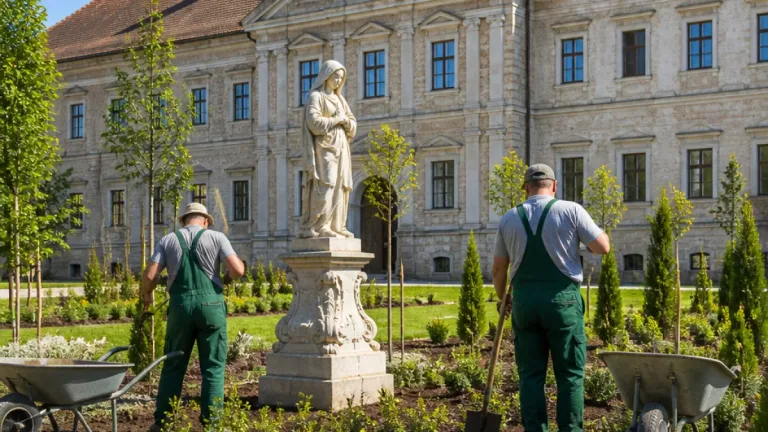 Megújult a türjei premontrei rendház kertje: több száz növénnyel folytatódik a parkosítás