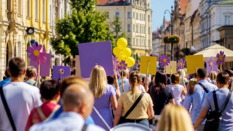 Miskolc belvárosa az Alzheimer-figyelemre — százan vonultak a Szinva teraszról
