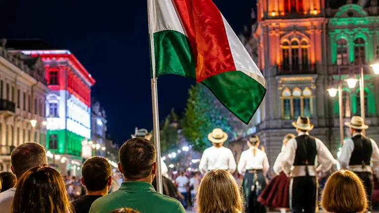 Miskolc: zászlófelvonás nyitotta az augusztus 20-i városi ünnepet, este fényinstallációk várják a belvárost