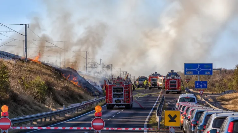 Nagy kiterjedésű avartűz miatt akadozik a forgalom Veszprém környékén