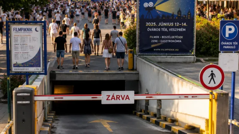 Óváros téri fizetőparkolót lezárják a FilmPiknik miatt — több napos forgalmi korlátozás Veszprém belvárosában