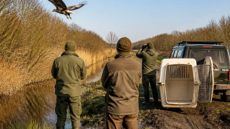 Szegednél engedték szabadon a felépült fiatal rétisas: hatóságok és vadaspark együttműködése