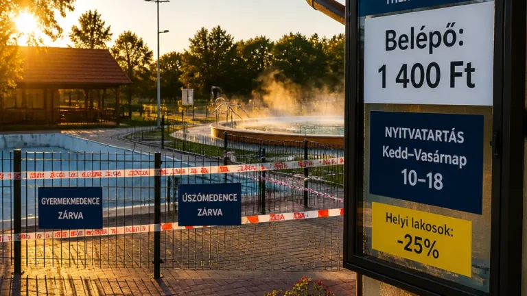 Szeptembertől csak a termálmedence üzemel Jászárokszálláson — egységes belépő: 1 400 Ft