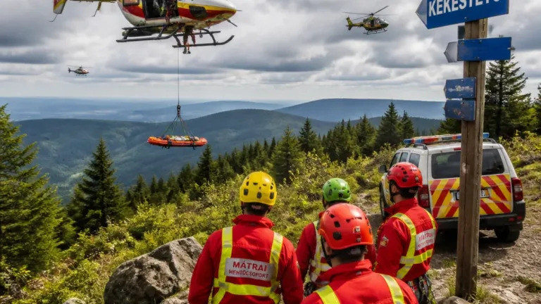 Szolnok helikopterdandárja vezet többnemzetiségű mentési gyakorlatot a Mátrában
