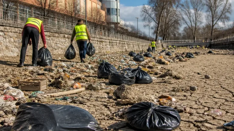Szombathely belvárosában teljesen kiszáradt a Gyöngyös-patak medre