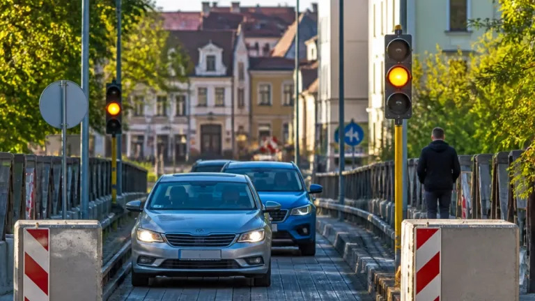 Szombathely: Liget utcai fahídnál hatalmas betontömbök lassítják a forgalmat, kérdések az önkormányzathoz