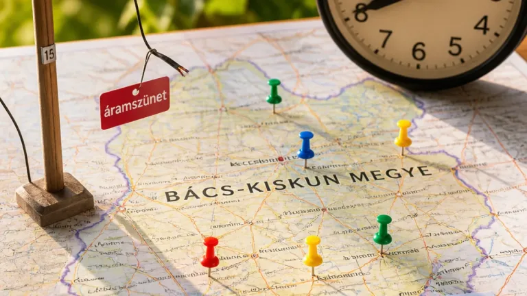 Több Bács‑Kiskun megyei településen nyolc órás áramszünet lesz hétfőn — hol és mikor készüljön
