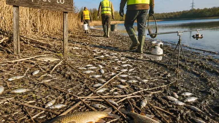 Tömeges halpusztulás és méteres vízszintcsökkenés az almásfüzitői Prépost-tónál