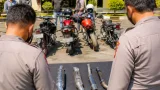 Polsek Cimahi Gelar Penertiban Knalpot Brong di Depan Mako, 4 Knalpot Disita