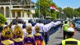 Ribuan Warga Meriahkan Pawai Pembangunan 2 Km di Jambi Rayakan HUT ke-81 RI