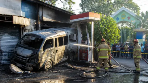 Kecelakaan Minibus di Banyuwangi: Pejalan Kaki Tewas, Kios Bensin Terbakar
