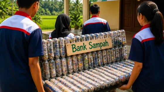 Mahasiswa Undip Ubah Sampah Plastik jadi Bangku Ecobrick di Pekalongan