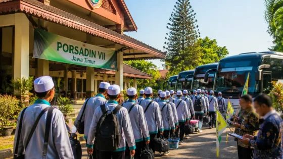 Mojokerto Lepas 34 Santri Atlet ke PORSADIN VII Jatim, Target Naik Peringkat