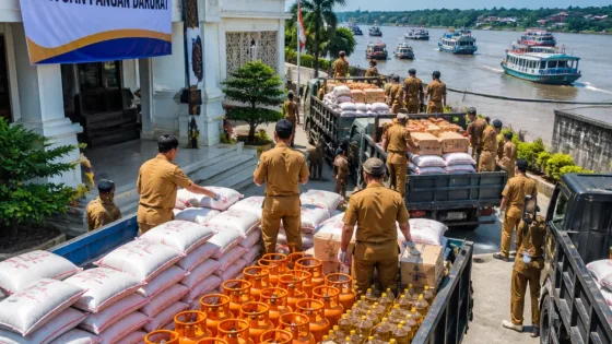 Pemprov Kaltim Kirim Bantuan Pangan dan LPG ke Mahakam Ulu akibat Surutnya Sungai Mahakam