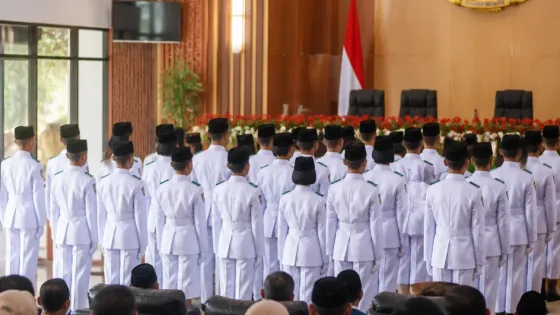 Pengukuhan 32 Anggota Paskibraka Kabupaten Sukabumi Jelang HUT RI