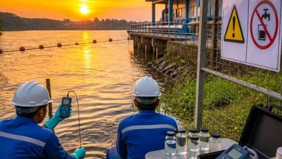 Perumdam Tirta Kencana Samarinda Siaga Antisipasi Intrusi Air Laut di Muara Mahakam