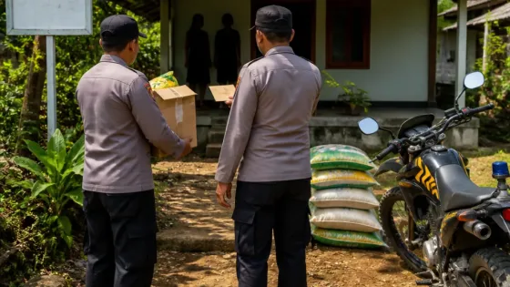 Polsek Cikarang Selatan Salurkan Sembako dan Bantuan Tunai untuk Pasangan Lansia di Sukadami