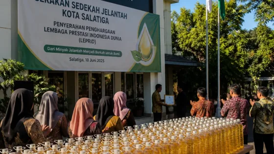 Salatiga Raih Rekor LEPRID lewat Pengumpulan 1.276 Botol Minyak Jelantah