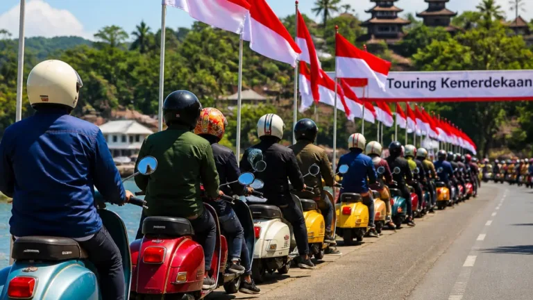 16 Anggota Baubau Scooter Club Touring Kemerdekaan Perkuat Silaturahmi Antarkomunitas Vespa