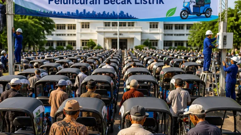 200 Becak Listrik Diluncurkan di Cirebon, Dorong Kesejahteraan Pengemudi Lansia