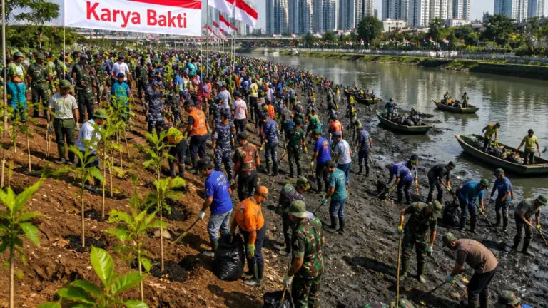 3.550 Personel Turun ke Kali Angke dan 10 Lokasi Lain untuk Bersihkan Sungai Jelang HUT RI