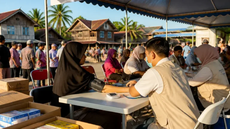 BAZNAS dan YBM PLN Pangkal Pinang Gelar Layanan Kesehatan Gratis untuk Warga Desa Rintis