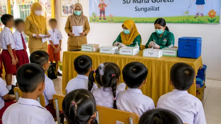 BIAS di Sungailiat: SD Maria Goretti Laksanakan Imunisasi MR dan HPV untuk Siswa Kelas 1 dan 5