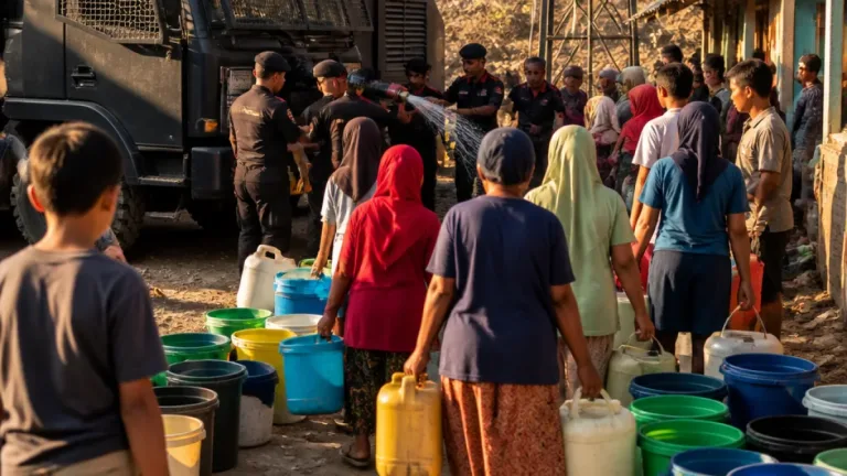 Brimob Distribusikan 10.000 Liter Air Bersih untuk Warga Limboto yang Terdampak Kemarau