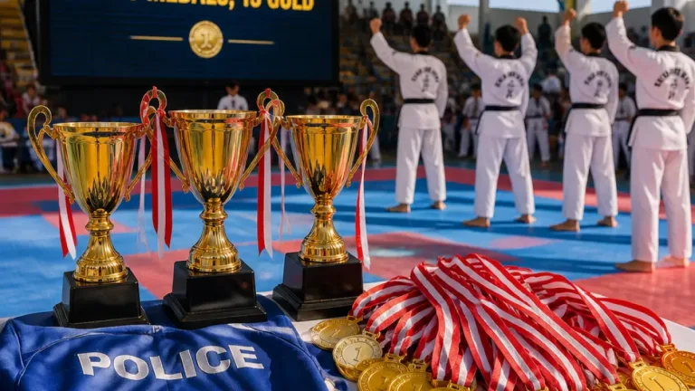 BTC Polres Fakfak Dominasi Kejuaraan Taekwondo se-Papua Barat, Sumbang 19 Emas