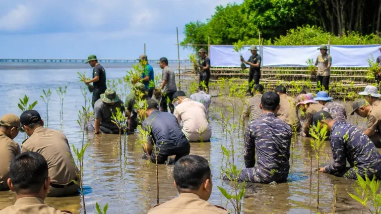 Delegasi IAWP dan Polri Tanam 250 Mangrove di Denpasar, Program Pantau Selama Satu Tahun