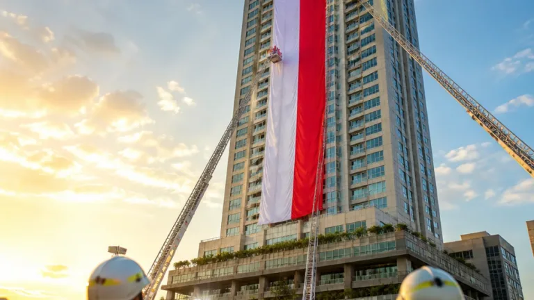 Depok Rayakan HUT ke-81 dengan Kain Merah Putih Raksasa di Margonda, Raih Penghargaan MURI