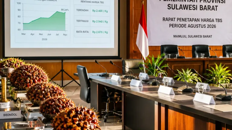 Dinas Perkebunan Sulbar Tetapkan Indeks K 88,24% dan Harga TBS Agustus 2026