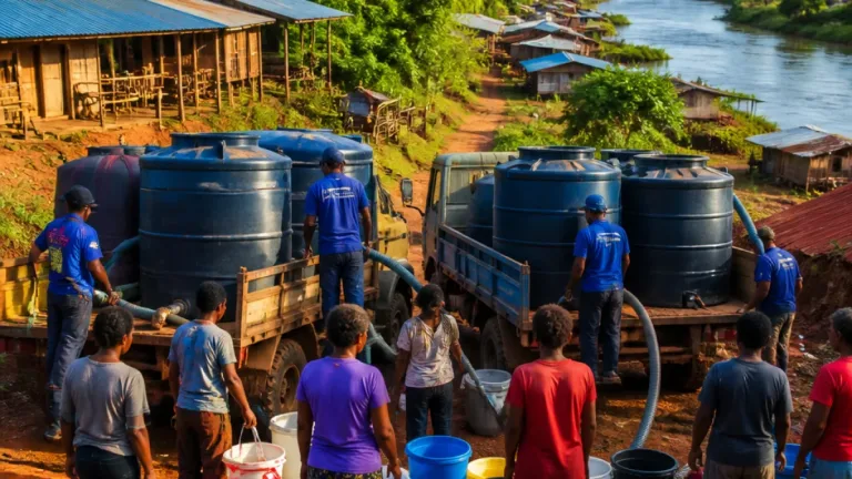 Distribusi Air Bersih di Nabire: 9.200 Liter untuk 185 KK di Tiga Permukiman