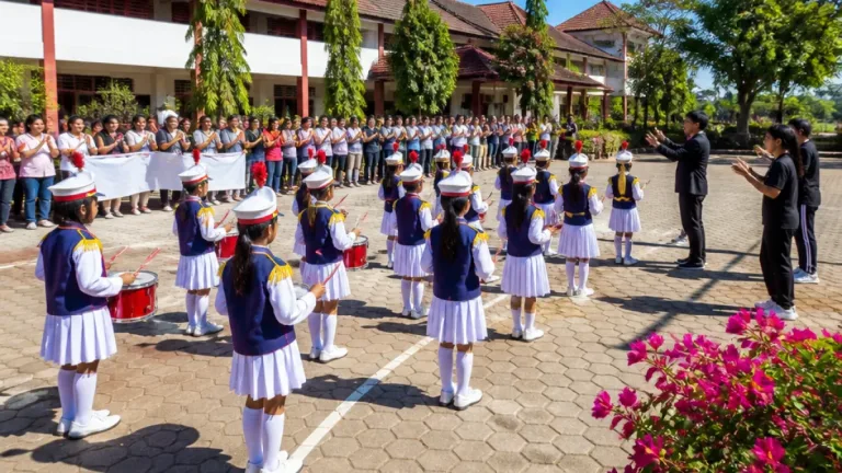 Drumband SD Maria Goretti Kembali Tampil dan Memukau Warga Sungailiat