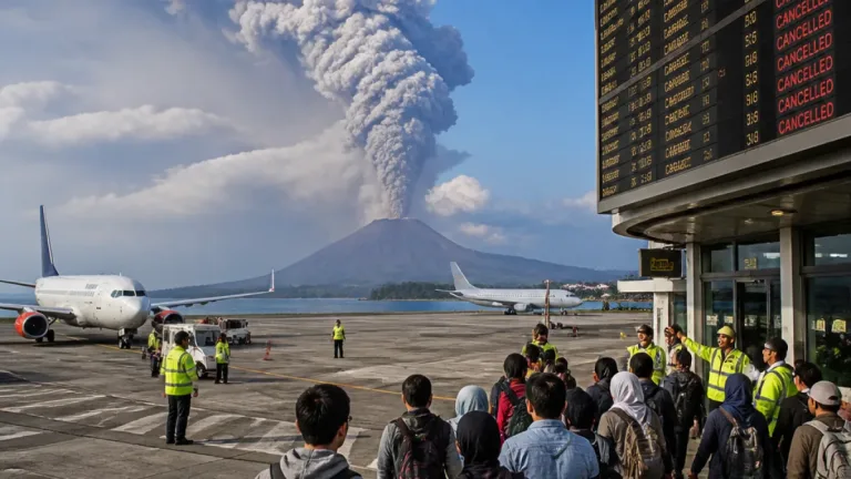 Erupsi Anak Krakatau Hentikan 16 Penerbangan dari dan ke Bandara Radin Inten II