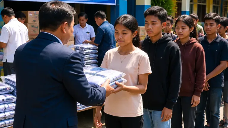 Gubernur Serahkan Bantuan Seragam untuk Ratusan Siswa Prasejahtera di Belitung