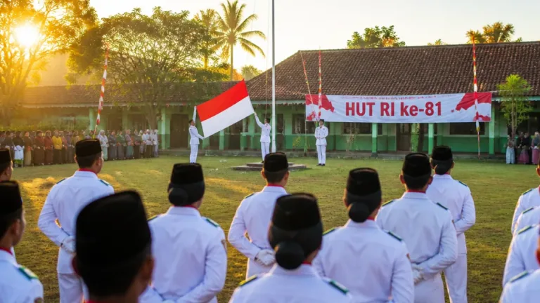 Guru dan Karyawan MTsN 6 Bantul Khidmat Ikuti Upacara HUT ke-81 RI di Lapangan Segoroyoso