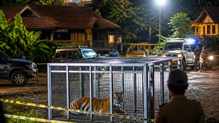 Harimau Sumatera Remaja yang Memangsa Ternak Dievakuasi dari Permukiman Agam